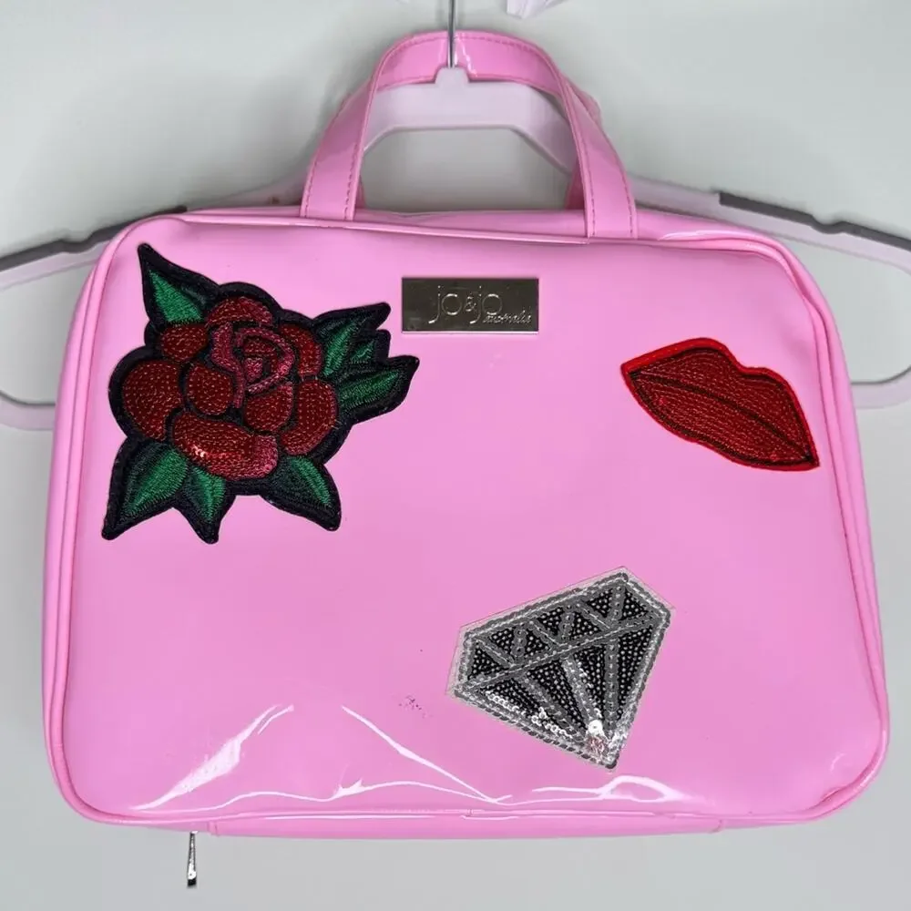 Pink Travel Organizer Case Embellished with Handles Women's Bag